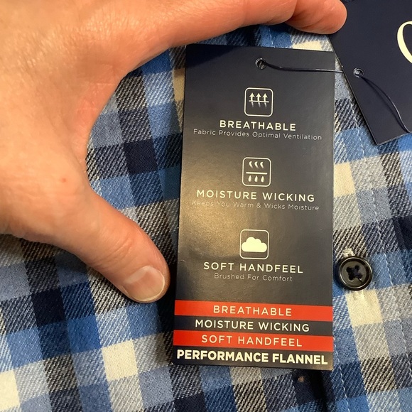 CHAPS Blue Plaid Flannel Button Down Shirt Size XL - Picture 9 of 16